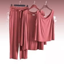 Pack Of 3 Printed Pure Cotton Women Night Suit