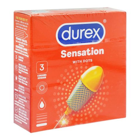 Durex Sensation With Dots Condom, 3-Pack