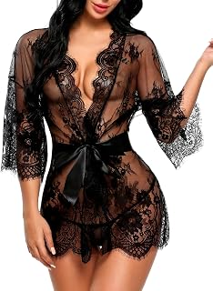 Intimate Deep V Lace Night Dress Sex Lingerie for Women - Sex Toys