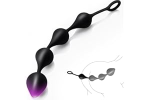 Lager Silicone Anal Beads, 14.3 inch Flexible Pull String with 4 Large Anal Beads Ball, Prostate Massage Anal Trainer Anal Plug for Men Women Couples Anus Dilator Anal Bead Dildo Anal Toys
