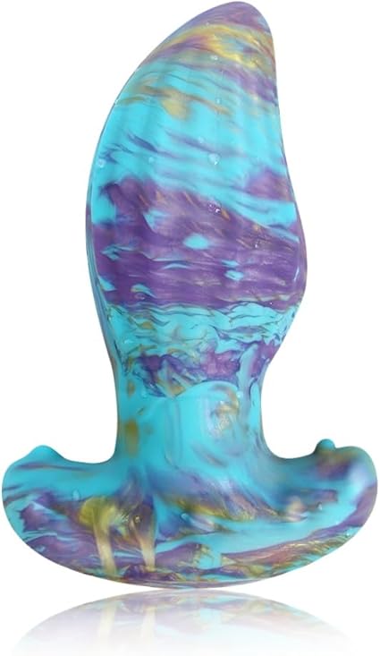 Romi Soft Anal Plug Liquid Silicone Butt Plug with Thick T-Shaped Base Anal Stretcher Prostate Massager G-spot Stimulation for Beginner Advanced Players Mixed Color