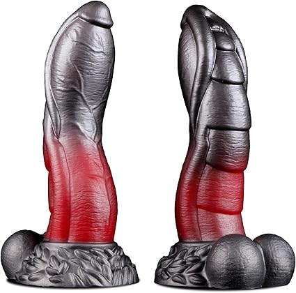 8'' Fantasy Dragon Dildo with Balls, Monster Dildo Huge Thick Horse Dildo | Silicone Creature Dildos with Suction Cup, Giant Alien Cock Girthy Ribbed Anal Toy, Curved Sex Toys for Man Women Couple
