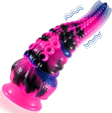 8.7 Inch Tentacle Silicone Dildo Vibrator with 10 Vibration Modes | G Spot Vaginal Stimulator, Thick, Octopus Shape, Monster Penis, Anal Plug, Strong Suction Cup, Adult Sex Toys, For Women